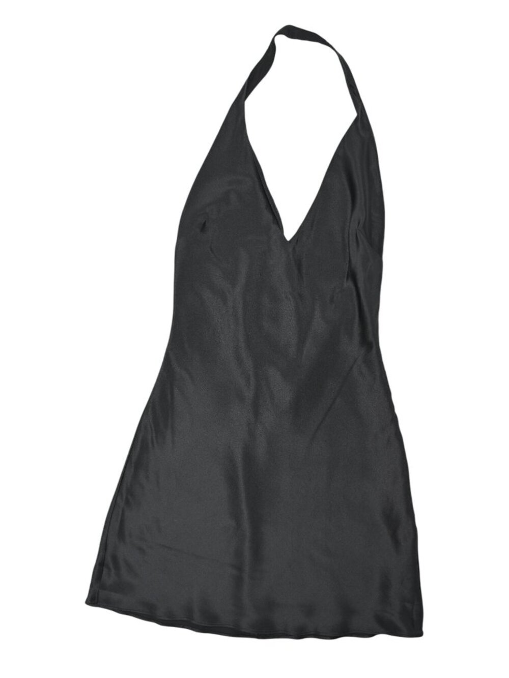 Amanda Uprichard Silk Halter Bondi Dress in Black